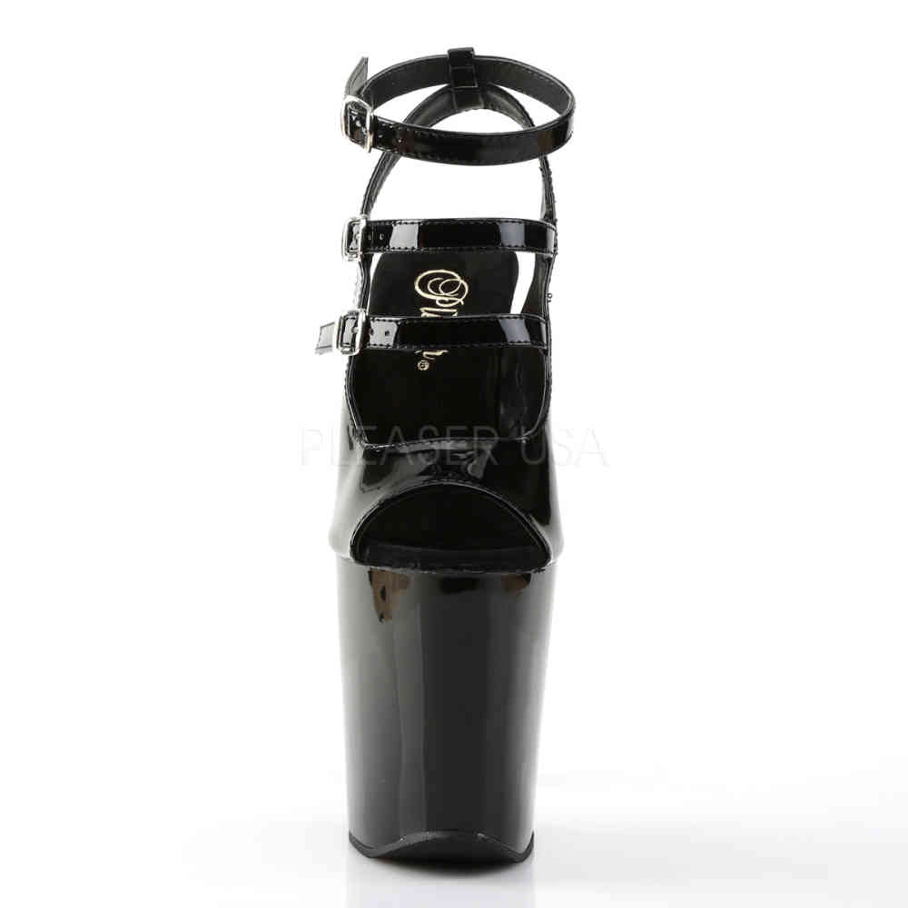Pleaser - XTREME873 Sandale à bride à la cheville, Pole dance chaussures - Chaussures de pole dance - Noir